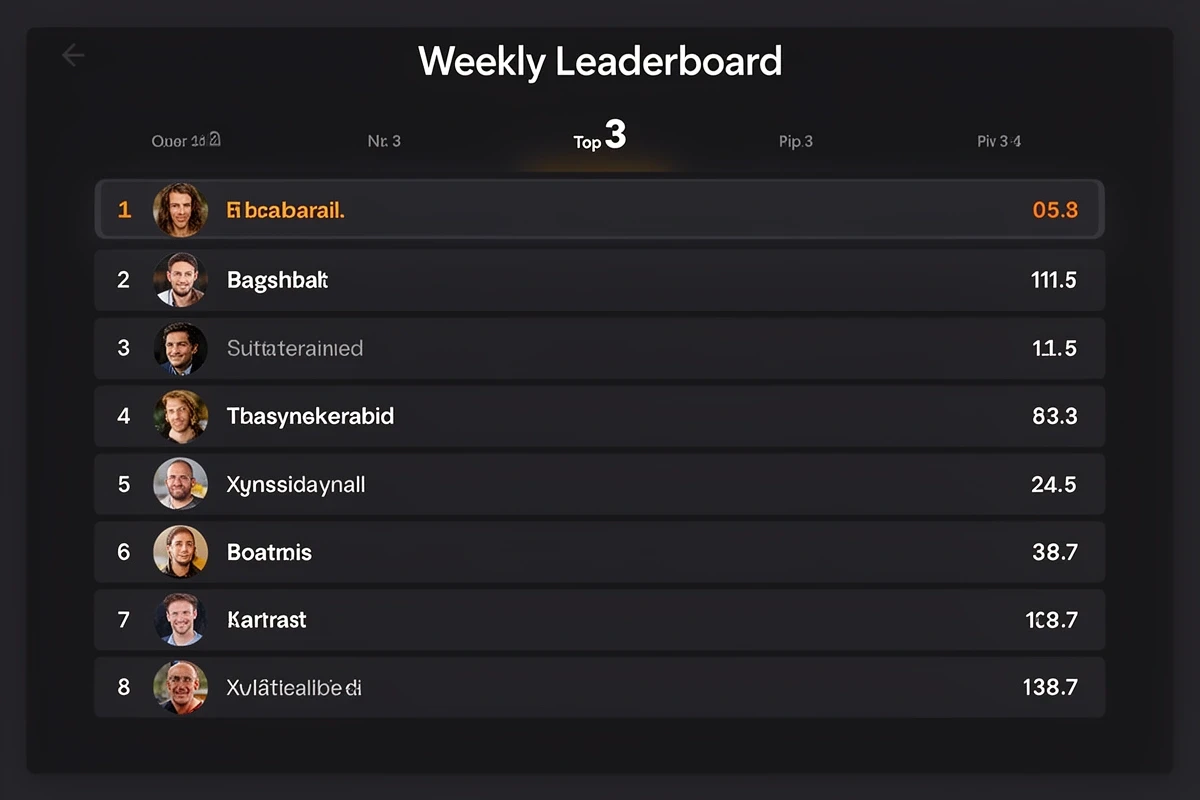 strad weekly leaderboard panel